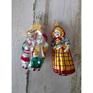 Vintage Hansel Gretel glass ornament star tree Xmas
